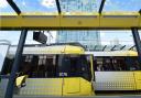 Metrolink tram outside the Beetham Tower, Manchester. Picture: TfGM