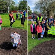 Springfield Primary School helped the Sale Town in Bloom team earlier this week