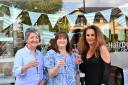 Timperley Hair Design salon owners Jan Morgan, Tracey Quaintrell and Anna Ashton toast to 20 years