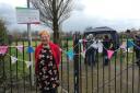Marje Kelly outside the former Gorse Park which has been renamed after her