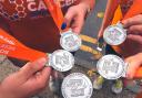 The medals handed out for people who completed the 5k in Jude's memory