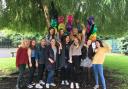 CELEBRATE: Flixton Girls celebrating A-level results