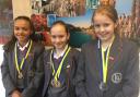 The Flixton Girls' School pupils with their gold medals