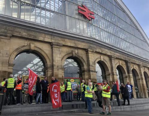 Messenger Newspapers: The picket line outside Liverpool Lime Street station (Eleanor Barlow/PA)