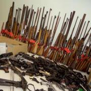 A selection of the guns handed in during the one month amnesty