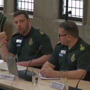 North West Ambulance Service GM head of operations Dan Smith and GM area director Ian Moses on February 22 (Picture: Manchester City Council)