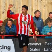 Marcus Dackers salutes the Alty crowd. Picture by Jonathan Moore