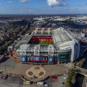 A general aerial view of Old Trafford stadium, home of Manchester United Football Club