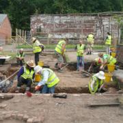 Archaeologists on the trail of the lost Melon House in the Upper Garden earlier this year