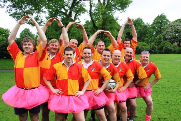 Rugby players are pretty in pink for charity