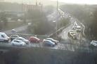 A crash is causing delays on the M61