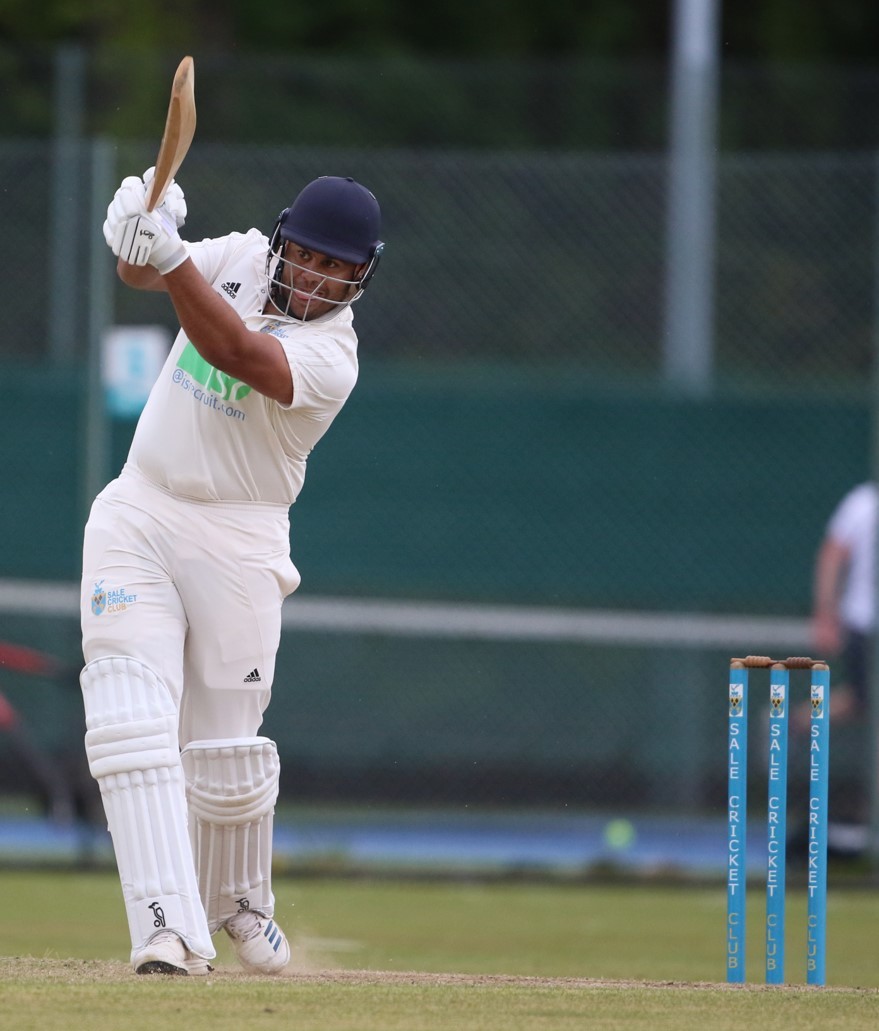 Tyrone Lawrence on his way to 75 against Bowdon