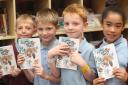 SUPERSTAR: Ethan Welsh (second from the right) with friends from his class at Heyes Lane Primary School
