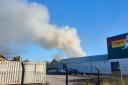 Smoke was seen across Altrincham today after a fire broke out at a business park.