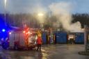 The emergency services were called to Woodhouse Lane Recycling Centre