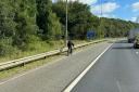 The cyclist on the M60