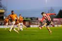 Chris Conn-Clarke scoring Alty’s third goal. Picture by Jonathan Moore