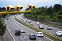 Motorway speed camera stock image.