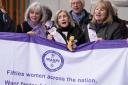 People at a Women Against State Pension Inequality (Waspi) protest (Andrew Milligan/PA)