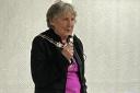 Mayor of Trafford, Delores O'Sullivan, speaking at the Qiz Night
