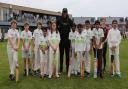 STAR: Chris Gayle and Sale's Under-11s. Picture by George Franks