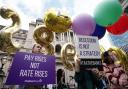 Campaigners demonstrated outside the Bank of England against the rise in interest rates this week