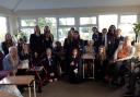 Students from Wellington School with residents at Wyncourt Nursing Home