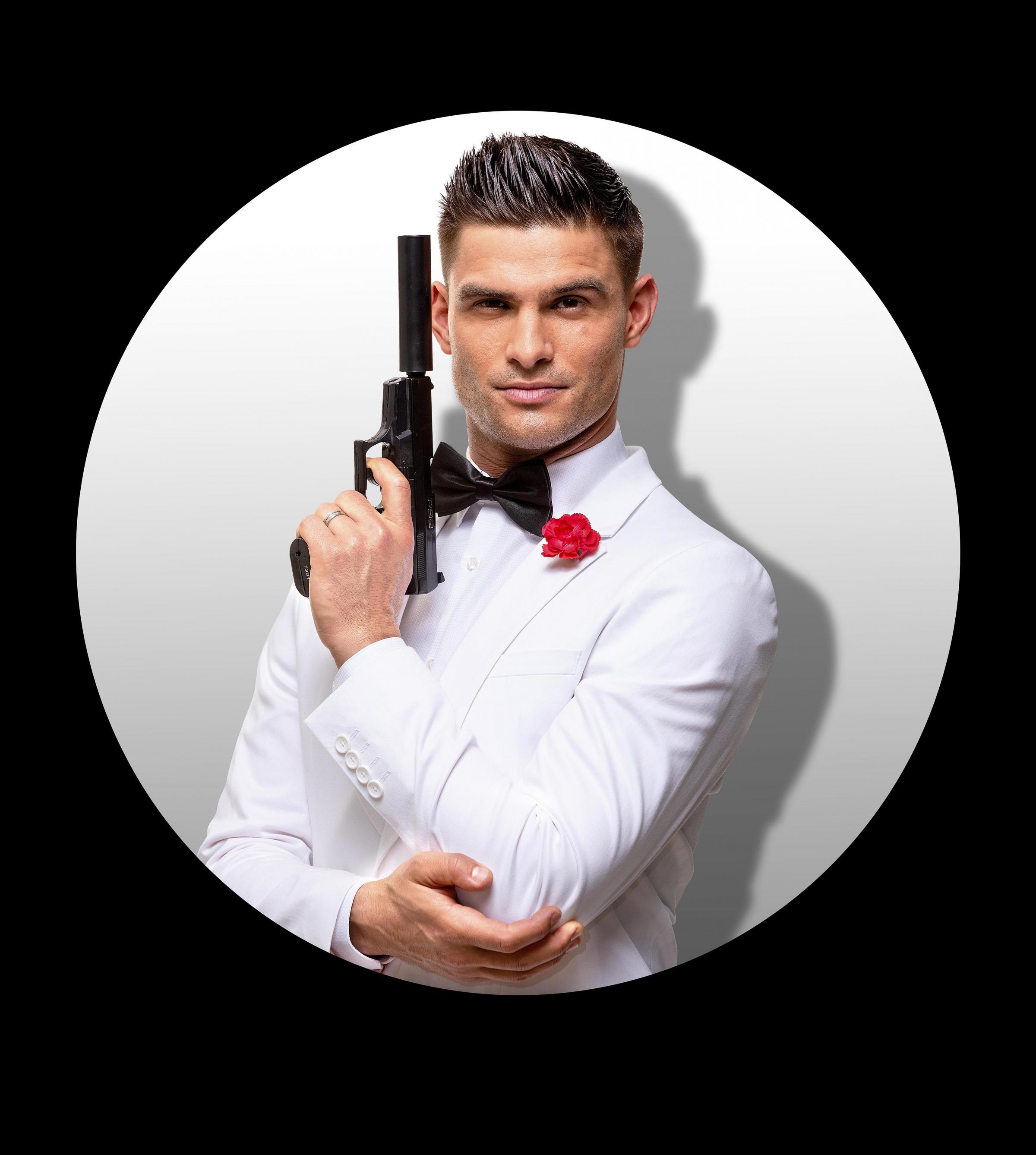 Aljaz channels his inner 007 (Picture: Colin Thomas)
