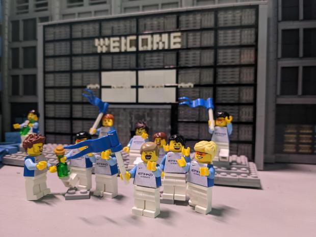 Messenger Newspapers: Man City fans as LEGO mini-figures celebrating the title win (LEGOLAND Discovery Centre Manchester)