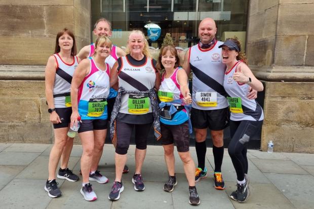 ALL SMILES: Burnden Road Runners at the Great Manchester Run 10k last weekend