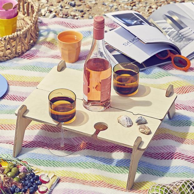 Messenger Newspapers: Personalised Portable Picnic Table Wine Holder. Credit: Not On The High Street