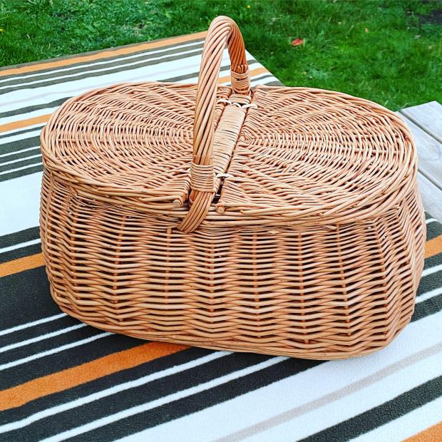 Messenger Newspapers: Oval Wicker Picnic Basket Ollie. Credit: Not On The High Street