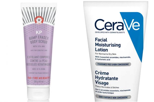 Messenger Newspapers: First Aid Beauty KP Bump Eraser Body Scrub and CeraVe Facial Moisturising Lotion. Credit: CeraVe