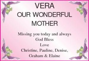 VERA OUR WONDERFUL MOTHER