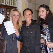 Rebecca Spours, Yasmin Lawal, Hannah El-Kholy with their results