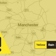 There is a yellow warning for rain in Trafford
