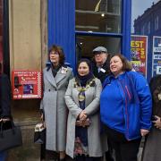 From left; Kelly Brown, Lord Lieutenant of Greater Manchester, Diane Hawkins, Bury mayor, Cllr Shaheena Haroon, president of the Radcliffe Rotary Club Graham Gledhill , Wendy Howarth, community champion at Tesco and mayoress, Cllr Ayesha Arif