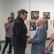 Mayor of Greater Manchester Andy Burnham and Holocaust survivor Ike Alterman