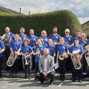 Danny Lowery (centre) with Flixton Community Band