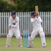 James Dodds, batting, scored his maiden hundred for Sale first XI against Urmston last weekend. Picture by George Franks
