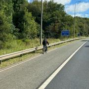 The cyclist on the M60