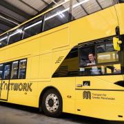 Greater Manchester mayor Andy Burnham inside one of the new Bee Network buses