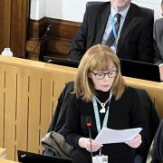 Coun Jo Harding addresses the Trafford council meeting