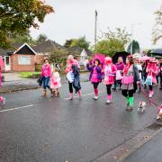 A recent pink parade in Cheadle Hulme