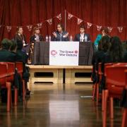 The Great War Debate, Bramhall High School, for GCSE and A level students from across the UK to support the government’s WW1 centenary commemorations. A panel of four academics/ historians alongside Mark Urban, Newsnight’s diplomatic and defence