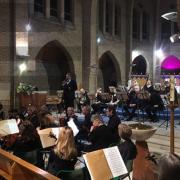 The 'super orchestra' performs at Holy Angels Church, Hale Barns