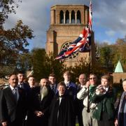 Multi denominational religious leaders at the Hale Barns Cenotaph