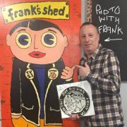 Paul Wilde with his Frank Sidebottom painted door