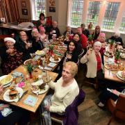 Pensioners enjoying a Christmas meal at the Bird  I'Th Hand, Flixton