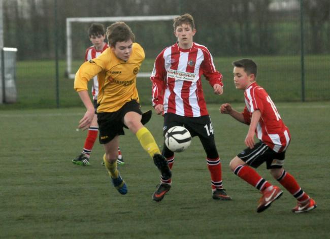 Action from the match between Altrincham u-14s and Lillestrøm SK